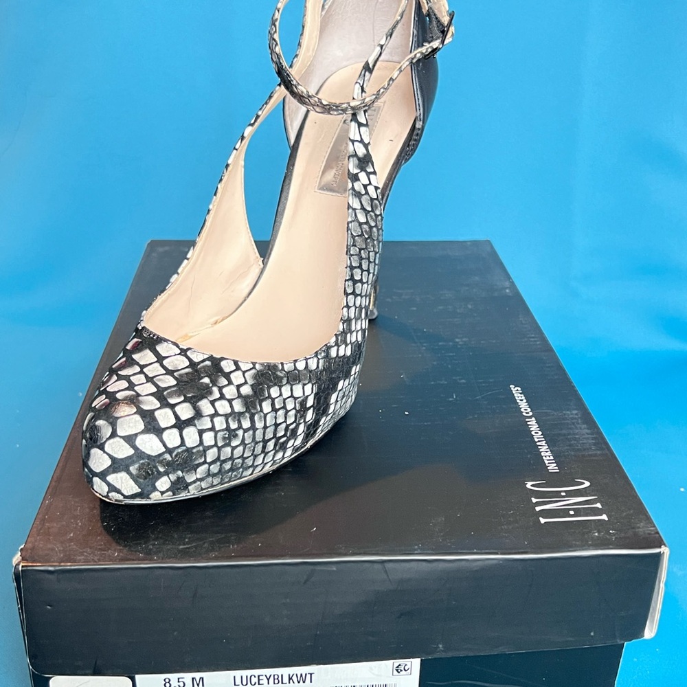 INC International Concepts Black and White Stiletto Heels